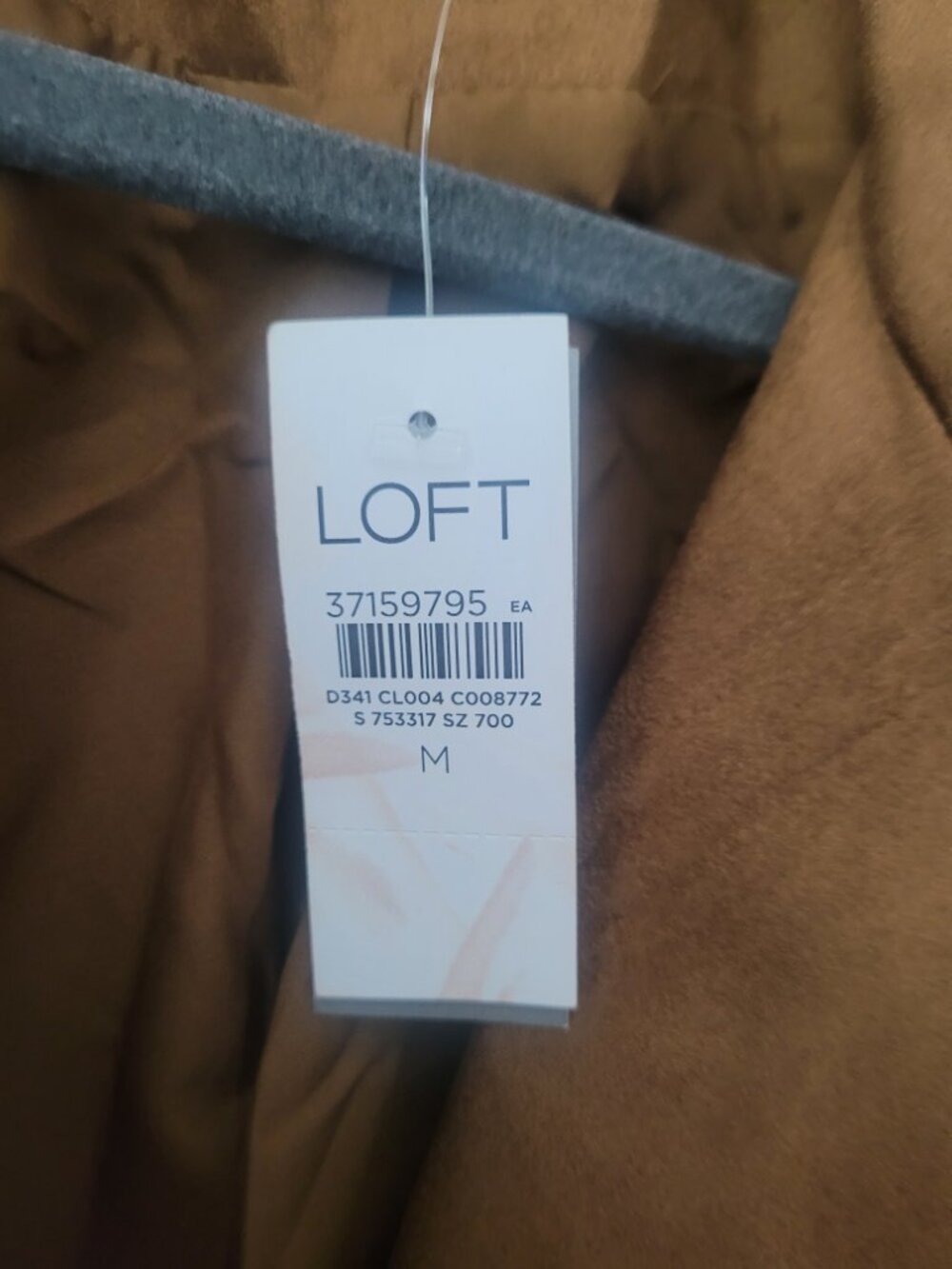 NWT LOFT Women's Faux Suede Moto Jacket Size M Brown/Tan - Picture 7 of 7